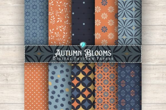 Download Autumn Blooms Digital Pattern Papers - Autumn blooms Collection