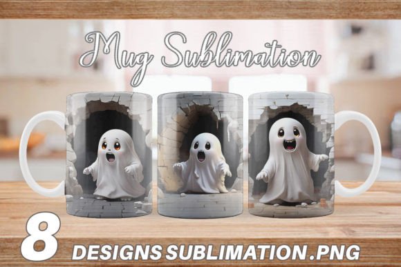 Download Mug Wrap 3D Ghost from Crack Hole - Crack Collection