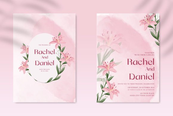 Download Double Sided Wedding Invitation Template - Double sided Collection