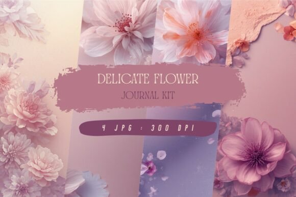 Download Delicate Flower Journal Kit, Wallpaper - Wallpaper Collection