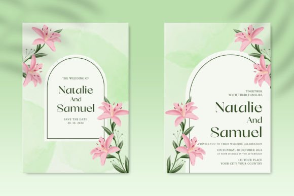 Download Double Sided Wedding Invitation Template - Double sided Collection
