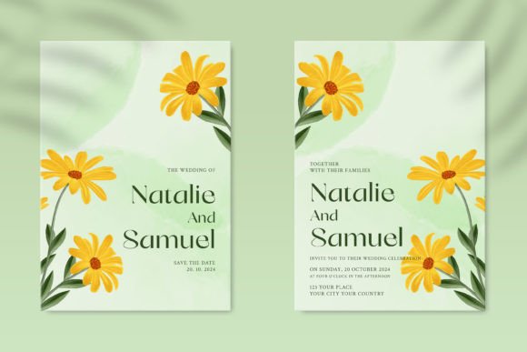 Download Double Sided Wedding Invitation Template - Double sided Collection